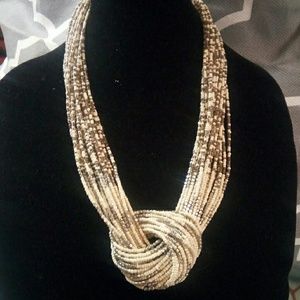 Beaded multi-strand necklace.